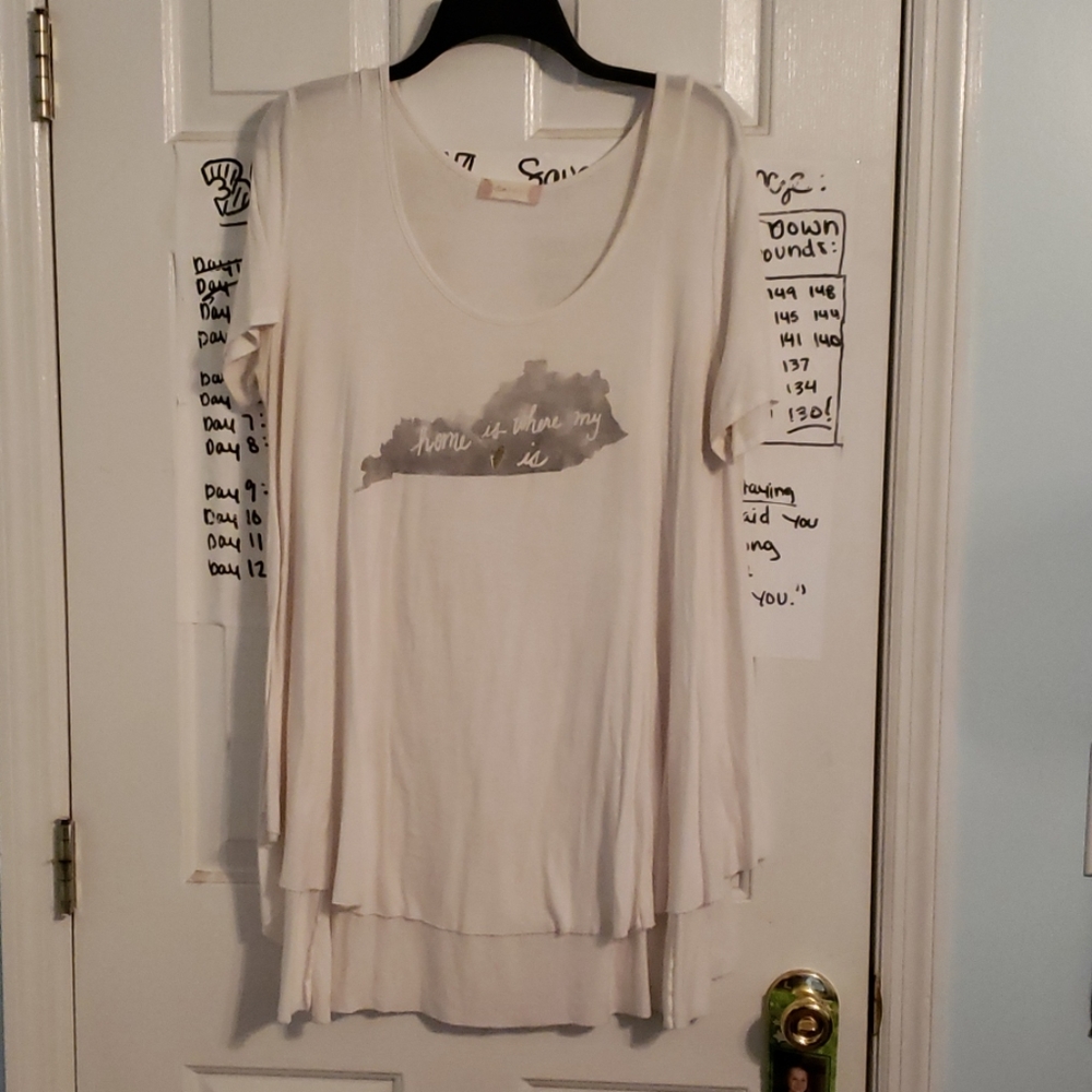 Long flowy high - low ky top